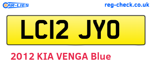 LC12JYO are the vehicle registration plates.
