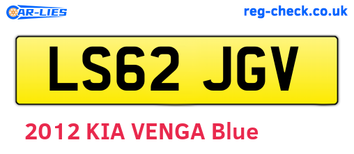 LS62JGV are the vehicle registration plates.