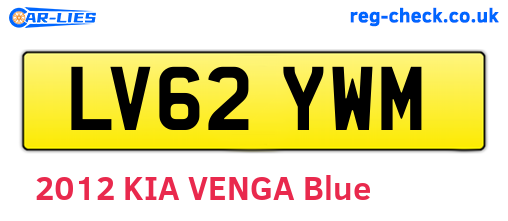LV62YWM are the vehicle registration plates.