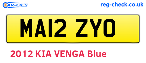 MA12ZYO are the vehicle registration plates.