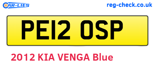 PE12OSP are the vehicle registration plates.