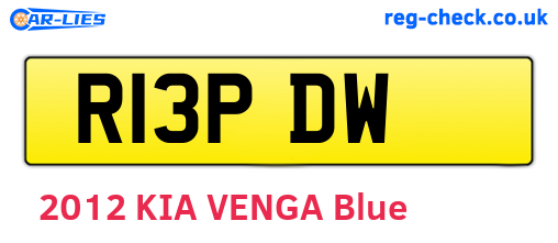 R13PDW are the vehicle registration plates.
