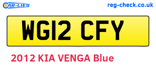 WG12CFY are the vehicle registration plates.