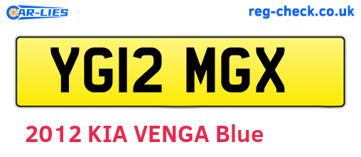 YG12MGX are the vehicle registration plates.
