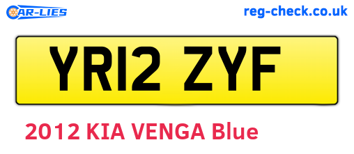 YR12ZYF are the vehicle registration plates.