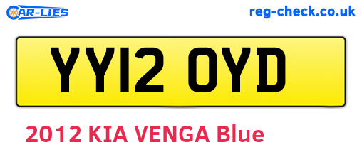 YY12OYD are the vehicle registration plates.