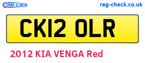 CK12OLR are the vehicle registration plates.