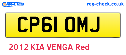 CP61OMJ are the vehicle registration plates.