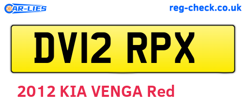 DV12RPX are the vehicle registration plates.