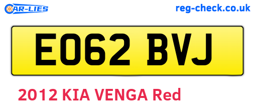 EO62BVJ are the vehicle registration plates.