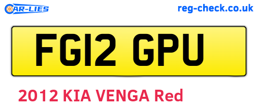 FG12GPU are the vehicle registration plates.