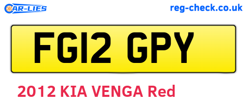 FG12GPY are the vehicle registration plates.