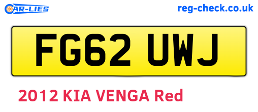 FG62UWJ are the vehicle registration plates.