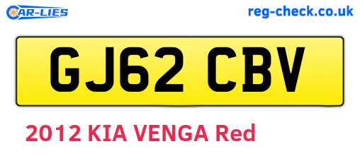 GJ62CBV are the vehicle registration plates.