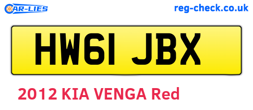 HW61JBX are the vehicle registration plates.