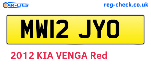 MW12JYO are the vehicle registration plates.