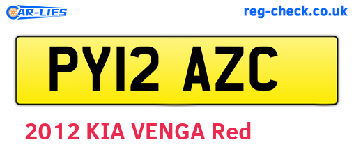 PY12AZC are the vehicle registration plates.