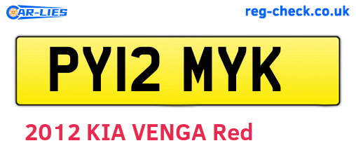 PY12MYK are the vehicle registration plates.