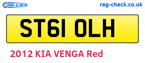 ST61OLH are the vehicle registration plates.