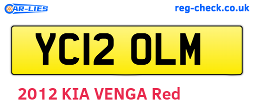 YC12OLM are the vehicle registration plates.