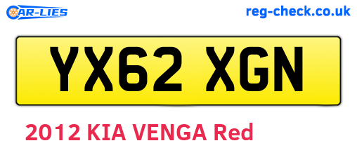 YX62XGN are the vehicle registration plates.
