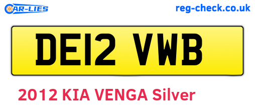 DE12VWB are the vehicle registration plates.