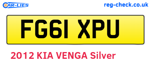 FG61XPU are the vehicle registration plates.