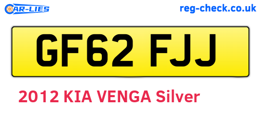 GF62FJJ are the vehicle registration plates.