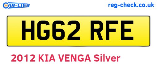 HG62RFE are the vehicle registration plates.