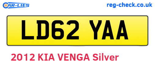 LD62YAA are the vehicle registration plates.