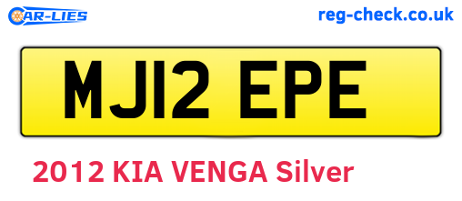 MJ12EPE are the vehicle registration plates.
