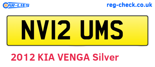 NV12UMS are the vehicle registration plates.