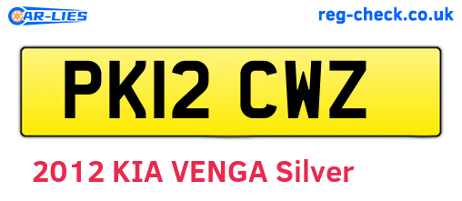 PK12CWZ are the vehicle registration plates.