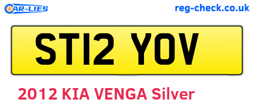 ST12YOV are the vehicle registration plates.