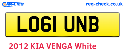 LO61UNB are the vehicle registration plates.