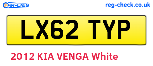 LX62TYP are the vehicle registration plates.