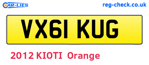 VX61KUG are the vehicle registration plates.