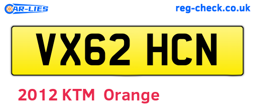 VX62HCN are the vehicle registration plates.