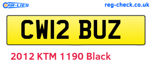 CW12BUZ are the vehicle registration plates.