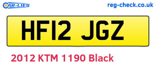 HF12JGZ are the vehicle registration plates.