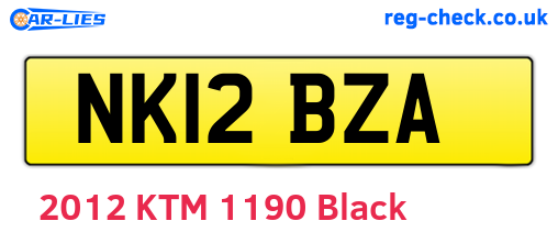 NK12BZA are the vehicle registration plates.