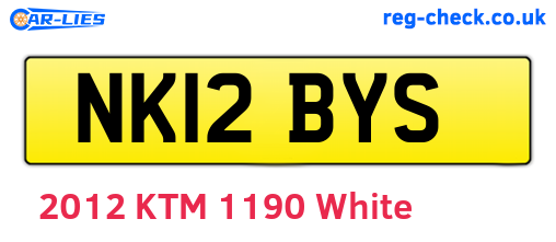 NK12BYS are the vehicle registration plates.