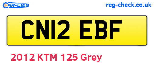 CN12EBF are the vehicle registration plates.