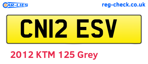 CN12ESV are the vehicle registration plates.