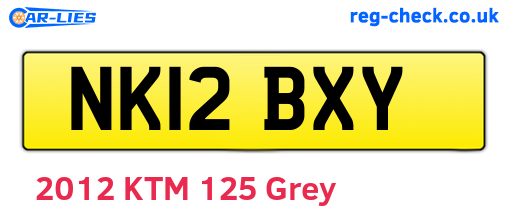 NK12BXY are the vehicle registration plates.