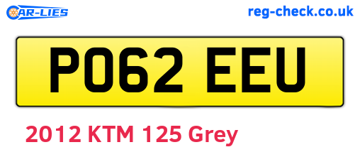 PO62EEU are the vehicle registration plates.