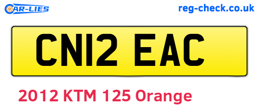 CN12EAC are the vehicle registration plates.