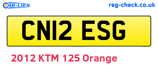 CN12ESG are the vehicle registration plates.
