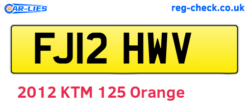 FJ12HWV are the vehicle registration plates.