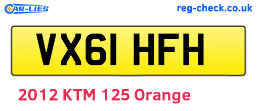 VX61HFH are the vehicle registration plates.